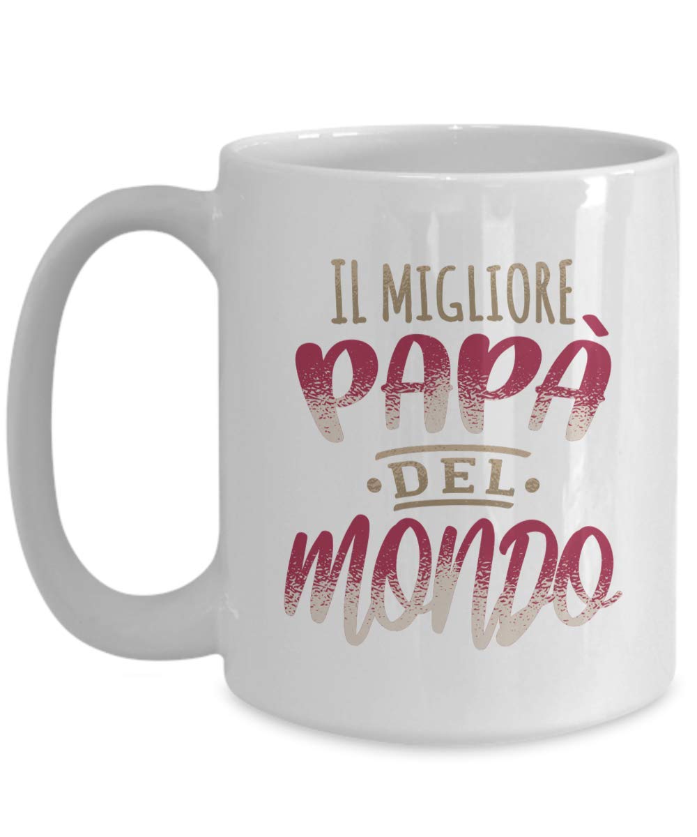 Bubble Hugs Happy Father's Day Coffee Mug - Il Migliore Papa Del Mondo Spanish Best Father Special Day Grandpa Best Gift From Daughter Son Grandson 15 Oz