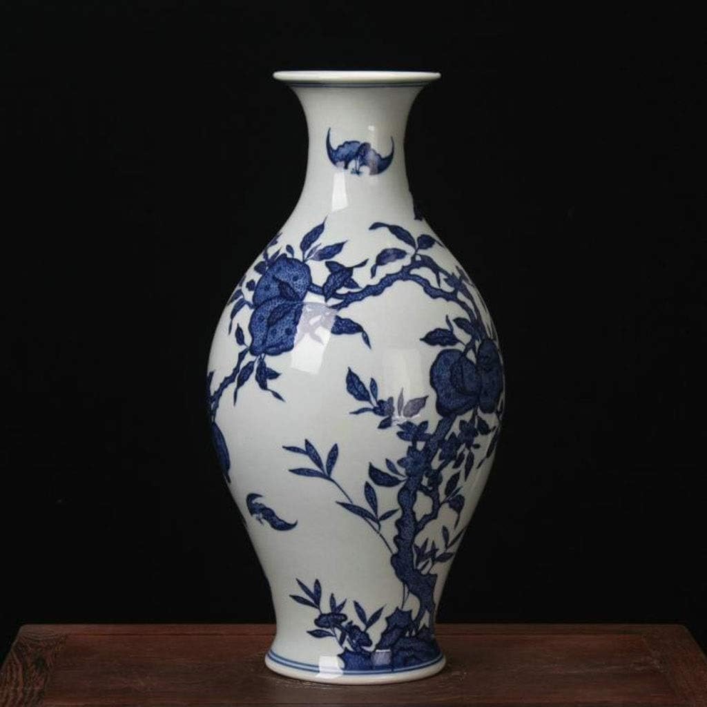 Vase Desktop Porcelain Vases Ancient Chinese Palace Ornaments Flower White Ceramic Large Floor Beautiful Flowers Jar Decorative Vase