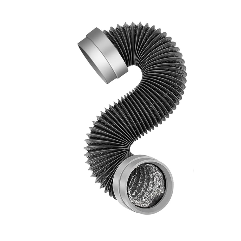 IJSDNVJNDX Dryer Vent Hose 5FT 4 Inch, 6-Layer Aluminum Flexible Duct with Rubber Seal Connectors- Complete Dryer Vent Kit