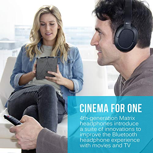 Image of MEE audio Matrix Cinema Bluetooth Wireless Over-Ear High Resolution Stereo Headphones with aptX Low Latency for Improved Lip Sync & CinemaEAR Audio Enhancement for Clearer Sound in Movies and TV Shows