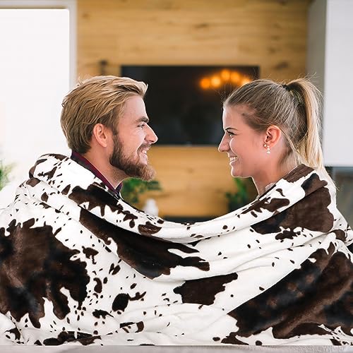 Image of Cow Print Baby Blanket for Kids, Ultra-Soft Warm Cute Toddler Crib Blanket for Nursery Stroller Car Bed, Cow Print Gifts for Boys Girls Birthday, 40x50 Inches
