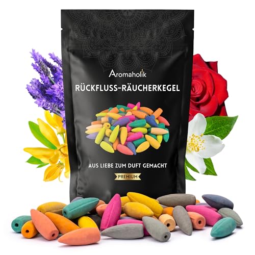 Premium Rückfluss Räucherkegel Wasserfall, Natürlich aromatische Räucherkegel mit Duft Mix,