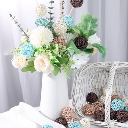 Futureplusx HF0260 24Pcs Mini Wicker Rattan Balls, 1.6Inch Decorative Balls Orbs Vase Fillers Bowl Fillers thumb #4