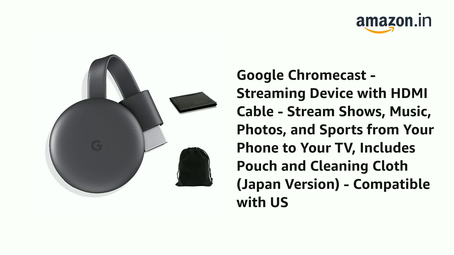 Buy Google Chromecast - Streaming Device with HDMI Cable - Stream