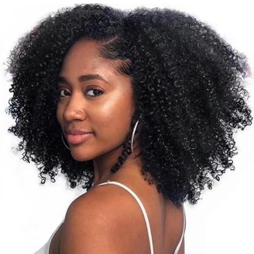 Mongolian Afro Kinky Curly Bundles Human Hair Bundles Unprocessed Virgin Hair Curly Weave Hair Bundles for Women Natural Black