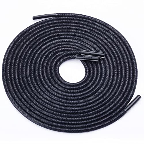 Image of Handshop 3 Pairs Dress Shoe Laces | 3 /32 inch Thin Round Waxed Shoelaces | Polished waxed sheen, tightly woven cotton, secure tie, for oxfords, derbies and chukka boots, 23 inch-63 inch sizes and 15 colors