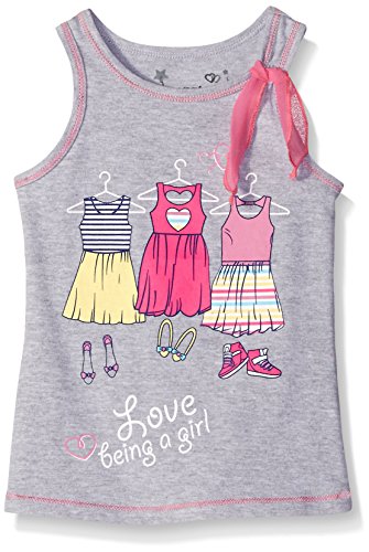 Dream Star Girls' Screen Tank with Chiffon Tie On Shoulder
