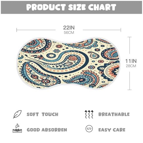 Paisley Patterns Plant Burp Cloths Cotton Baby Washcloths,Large 22x11in Burping Cloth Absorbent and Soft for Newborn Baby Boys and Girls,4 Pack4