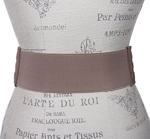 3" (75 mm) Wide High Waist Fashion Ring Fold Braided Stretch Belt3