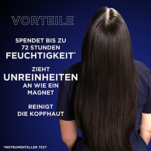 Foto von Garnier Wahre Schätze Ausgleichende Charcoal Haarmaske, Haarkur für Schnell Fettende Kopfhaut und Trockene Haarlängen, Aktivkohle und Schwarzkümmelöl, 340 ml (1er Pack)