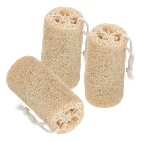 FOMIYES 3Pcs Natural Loofah Bath Scrubber Sponge Exfoliating Shower Sponges for Body Durable Cleaning Brush for Kitchen and Bathroom Use Long for Grime Removal