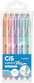 CIS Lumini Flex Pastel Marca Texto - Estojo com 5 cores pastel