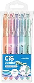 CIS Lumini Flex Pastel Marca Texto - Estojo com 5 cores pastel