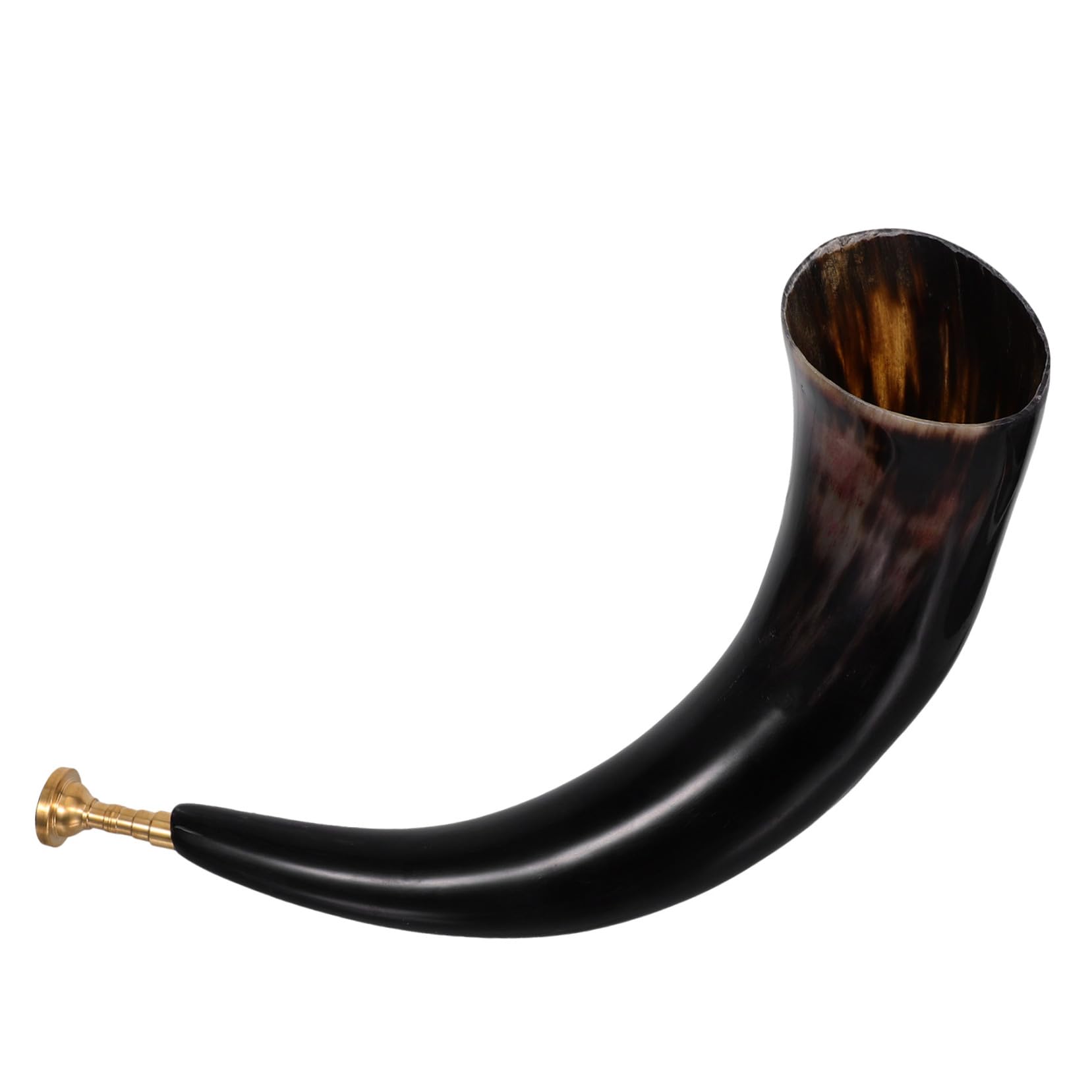 TOPBATHY Wikinger Schild Holz und Natürliches Ochsenhorn Piratenhorn Cosplay als Leichtes Tragbares Piratenparty Zubehör für Outdoor Feiern und Historische Verkleidung