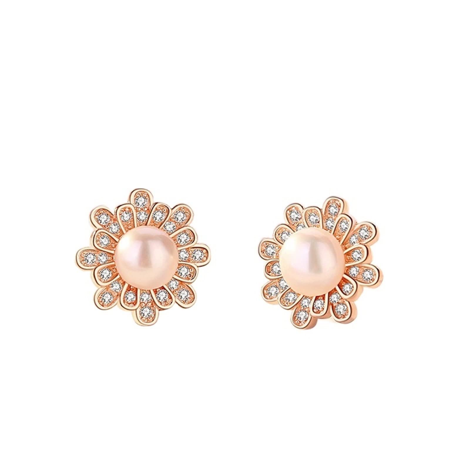 GANDUS Small Hoop Earrings Sterling Silver Pearl Earrings Women's Net Red Fritillaria Earrings Cool Wind Earrings (Size : SE12)