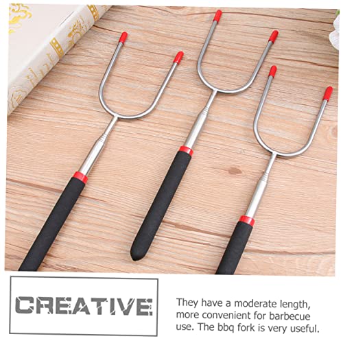 Yardwe 2Pcs Garfo Telescópico Para Churrasco Em Pvc Baqueta Ao Ar Livre