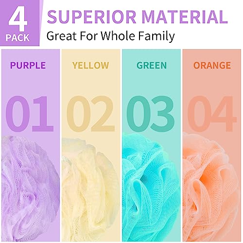 Farmoga SHOWER BALL-4P-50G-002 Bath Loofah Sponge Body Scrubber Shower Sponge Exfoliating Mesh Pouf Shower Ball Bath Sponges thumb #3