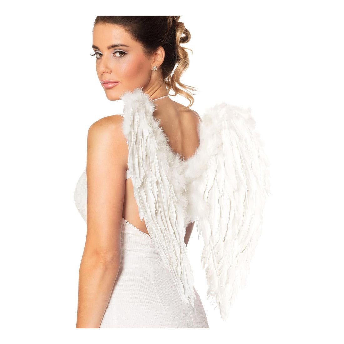 Boland White Feather Angels Wings Large 50cm x 50cm Halloween Christmas Fairy Nativty Halo