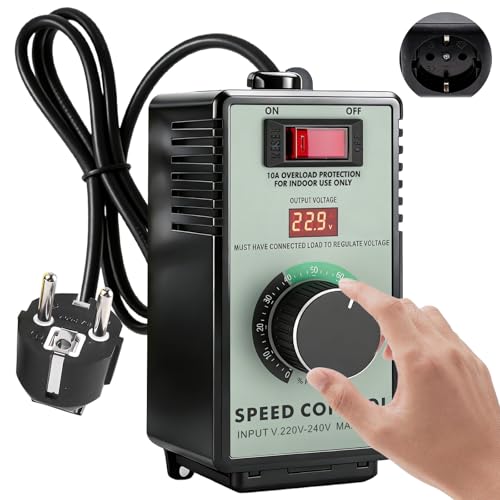 Aicharynic Drehzahlregler 230V Spannungsregler AC 230V 10A Drehzahlregler Motor Frequenzumrichter mit Überlastschutz für Winkelschleifer Bläser Handbohrer Spitzenleistung 4000W