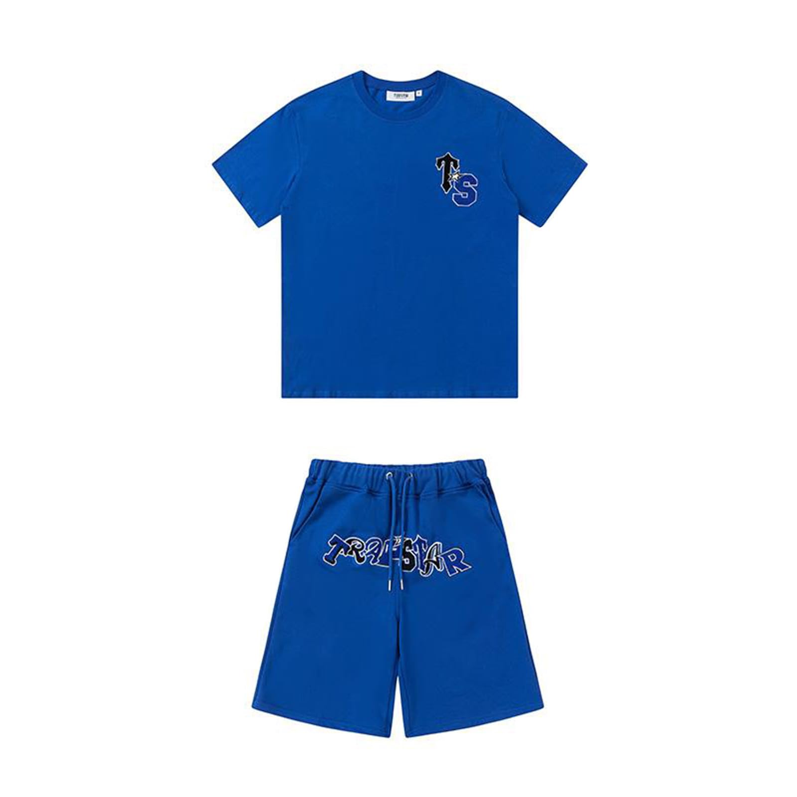 Generic Camiseta Trapstar De 2 Piezas,Trapstar Camisetas de y Pantalones Cortos Conjunto de Chándal Traje Deportivo De Verano Unisex Trapstar Verano Camiseta básica de verano Conjunto Deportivo Transpirable