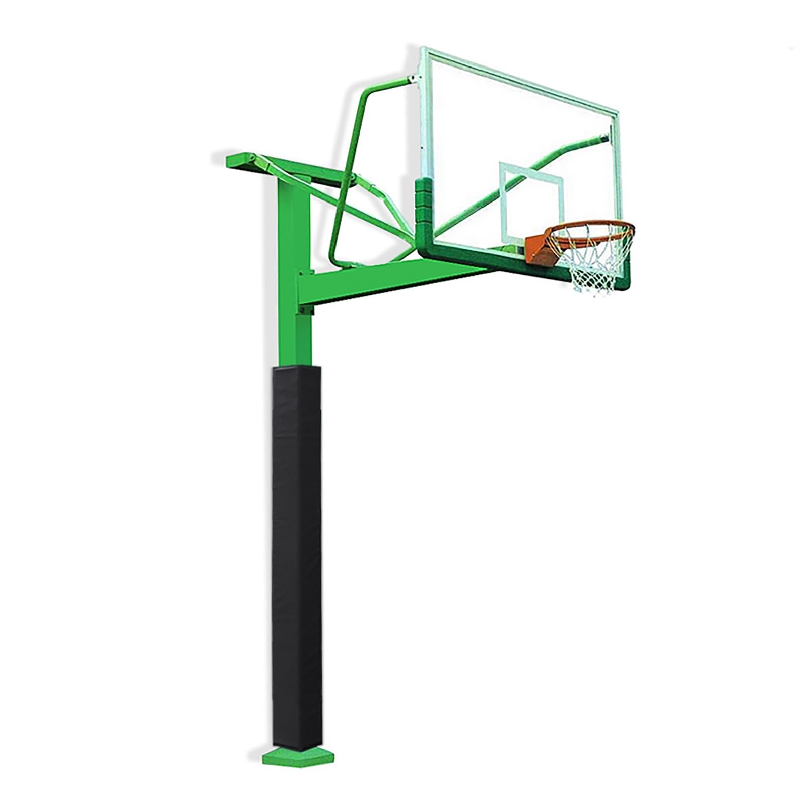 SRNSAEB Red/Blue/Green Outdoor Basketball Pole Pad All-Weather, PU Garage Square Pole Padding Wrap Around Customisable, Volleyball Poles/Basketball Hoop Protective Pads(Black,H 4ft/120cm)