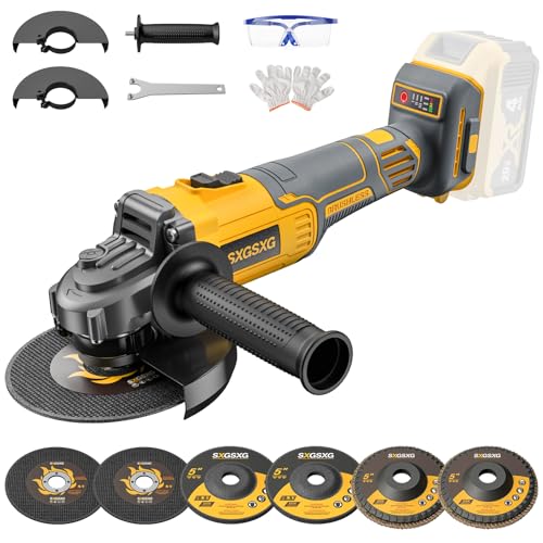 Cordless Angle Grinder for Dewalt 20v Max Battery Brushless Cordless Grinder Tool 4 1/2 Variable Speed Electric Power 20v Angle Grinder Tool for Grinding Cutting Polishing (Battery Not Included)