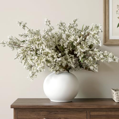 3Pcs White Artificial fall berry stems for Vase 43 Inch faux berry stems realistic  Rustic Harvest Centerpiece Artificial Berry Stems Artificial Flower Stems for Fall Table Mantel and Room