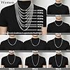 HZMAN 5mm Cuban Chain for Men Stainless Steel Men's Silver Chain Diamond Cut Hip Hop Link Chains Necklace 16-30 Inch (16in) #5