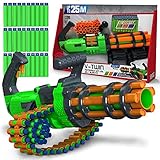 Dart Zone V-Twin Motorisierter Gatling Gürtel-Blaster – Hochleistungs-Schaumstoffpistole für Kinder ab 8 Jahren – vollautomatisch – schießt 3 Patronen/sec bis 25m weit – Kompatibel mit Nerf Pfeile
