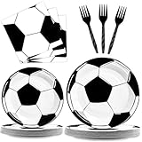 Idéal pour les amateurs de football: Avec un design de football authentique, ces assiettes et serviettes créent l'ambiance parfaite. Que ce soit pour un petit tournoi de football dans le jardin ou une fête plus grande, elles élèvent chaque événement à un niveau supérieur