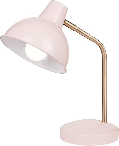 Miniatura 10 de GLOBE Electric 61000057 - Lámpara de escritorio de 16 pulgadas, acabado de latón mate, pantalla blanca, articulación de pivote ajustable, Latón