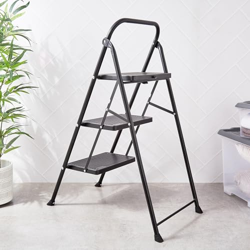 Image of Home Centre SS24-3 Step Steel Ladder - 66 CM X 38.5 CM X 87.5 CM - WK6207-3
