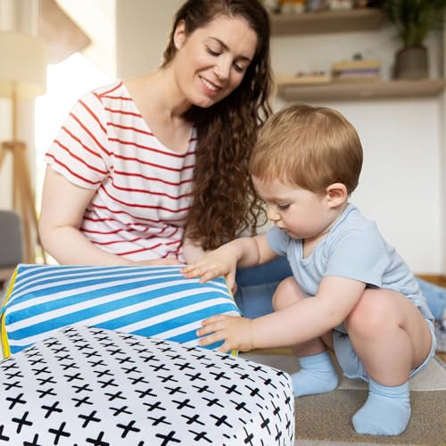 teytoy Climbing Toys for Toddlers, 6 Pieces Inflatable Baby Climbing Blocks, Lightweight Indoor Climb and Crawl Activity Playset with Cloth Cover Soft & Safe BPA-Free for Infants, Newborns, Kids - Thumbnail 7