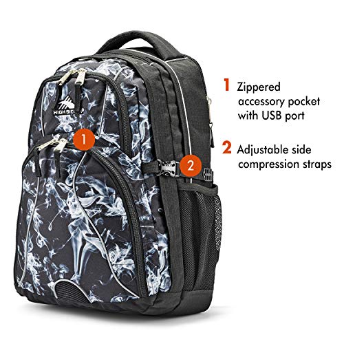 Image of High Sierra Swerve Laptop Backpack, Black Steam /Black, One Size