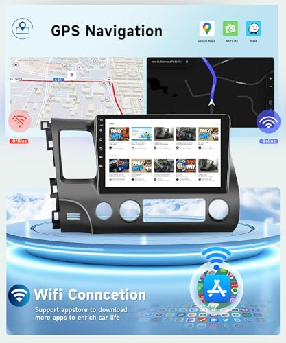 Image of 8 CORE 6G+128G Android 15 Car Stereo Radio for Honda Civic 2006-2011