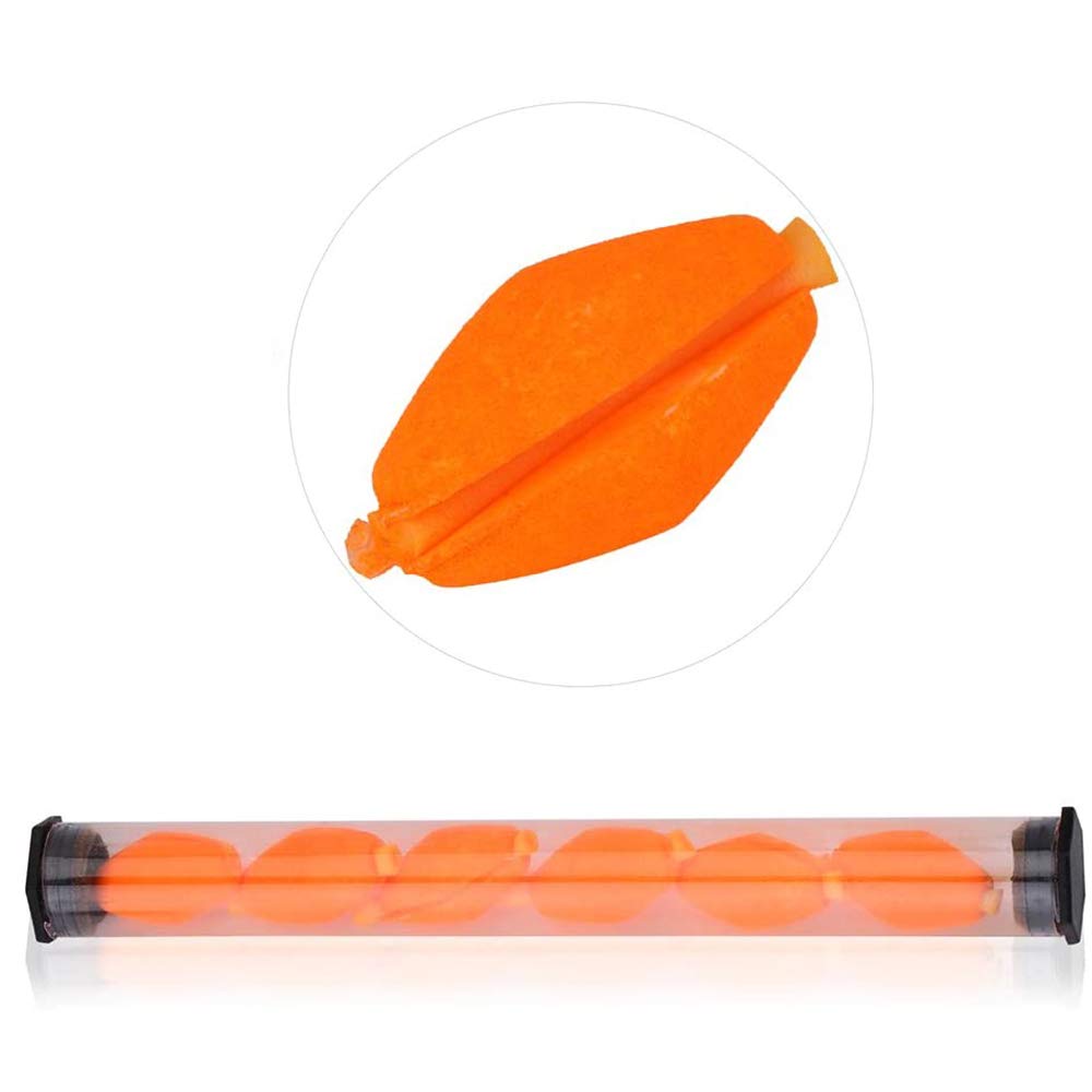6 indicadores de forma de oliva de espuma flotante para pesca con mosca - Perlas Ovales Plásticas de Pesca Granos Flotador Pesca, color rojo