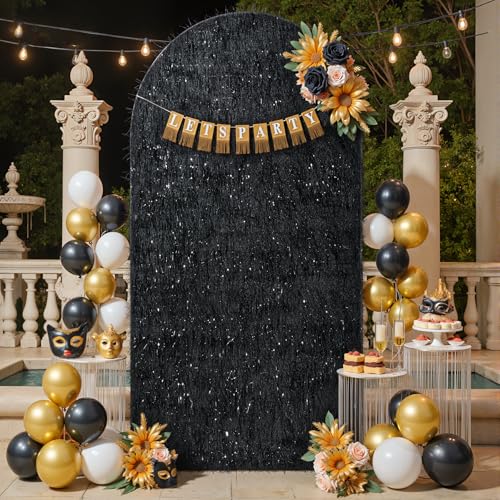 Cobertor Arco de Flecos Negro 6 ft para Fondo Fotográfico miniatura 2