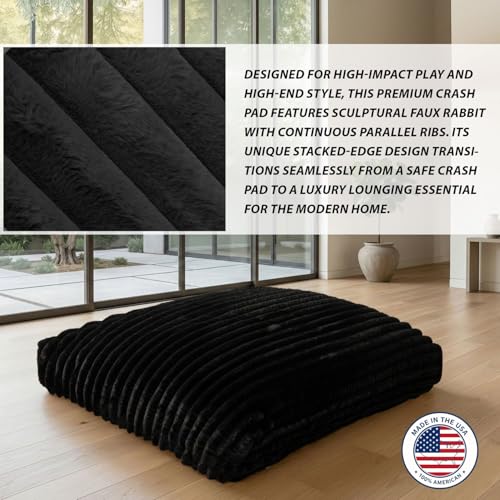 Image of Matini Home Crash Pad - Sensory Pad with Cover Foam Blocks for Kids and Adults, Ideal Gymnastics Equipment - Charcoal 36 inch X 36 inch