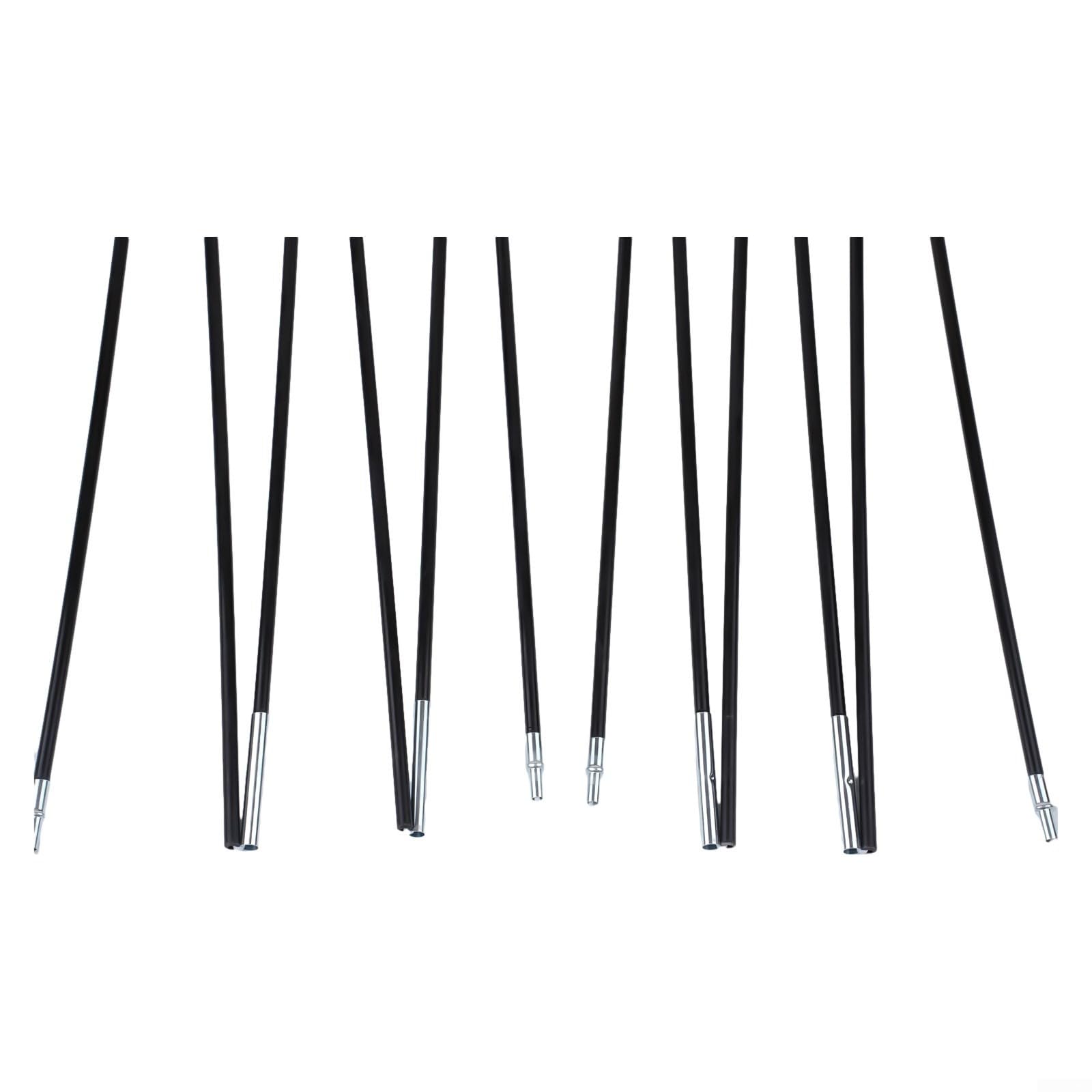 Accarugty Fiberglass Tent Poles 10Ft Replacement Kit For 2 Person Camping Tents, 7Mm Diameter Collapsible Support Rods With Elastic Cord