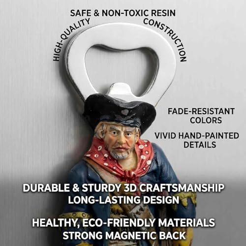 Imán Decorativo Abrebotellas Pirata en Resina 3D miniatura 5
