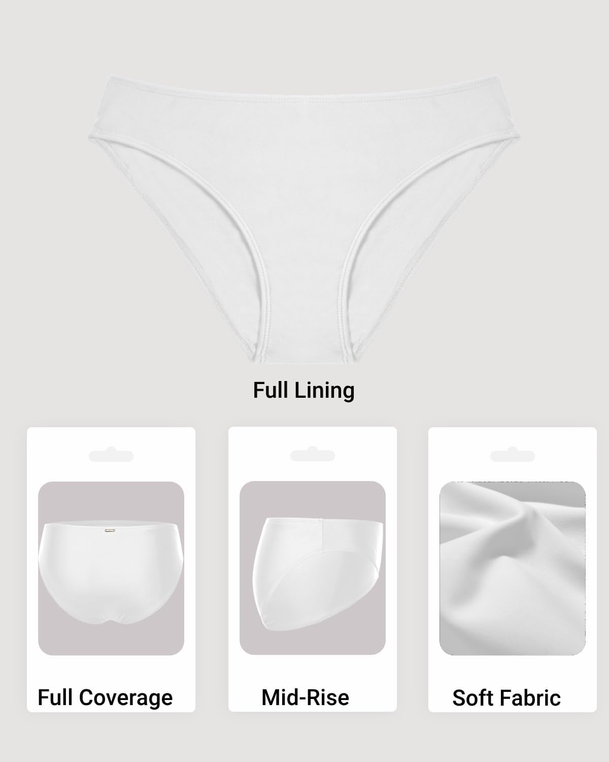 Zmart Women Full Coverage Bikini Bottoms - Mid Rise Bathing Suit Swim Bottom Swimsuit Swimwear - Image 4