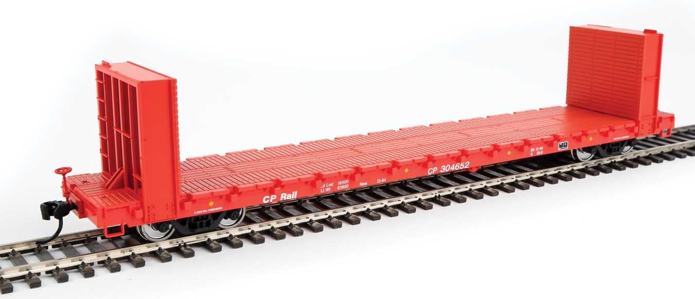 Walthers Mainline 910-5869 HO Scale 60' Pullman-Standard Bulkhead Flatcar (48' IL) - Ready to Run - Canadian Pacific #304652