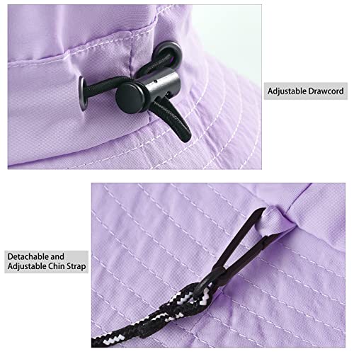 Feicui Men Women Outdoor Bucket Hat Quick Dry Packable Boonie Hat Uv Protection Sun Hat (Purple) #TOP3