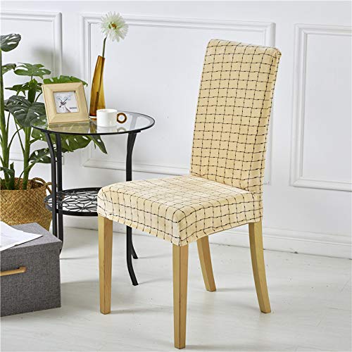 mychoose Velvet Chair Covers Removable Stretch Chair Slipcovers Chair Protective Covers for Dining Room Hotel Banquet Ceremony (Yellow,Pack of 4)