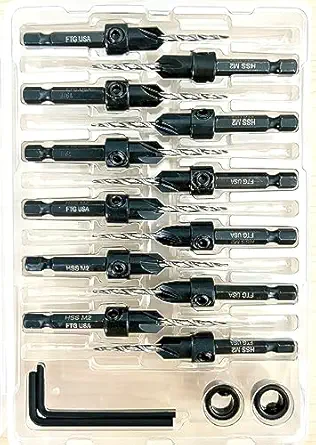 FTG USA Countersink Drill Bit Set 12 Pc #4 (7/64
