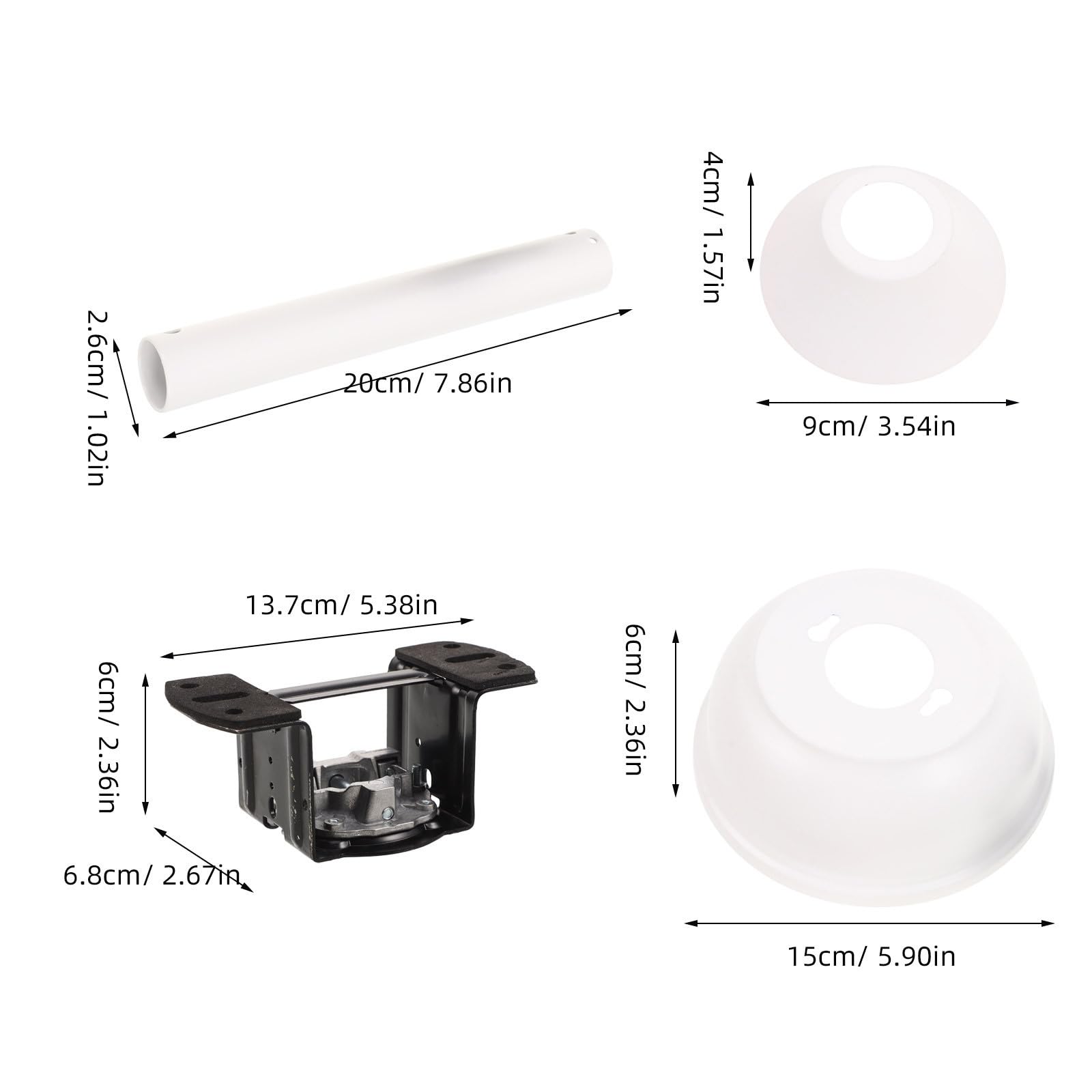 Soporte de Montaje Acero Inoxidable para Ventilador de Techo, Varilla