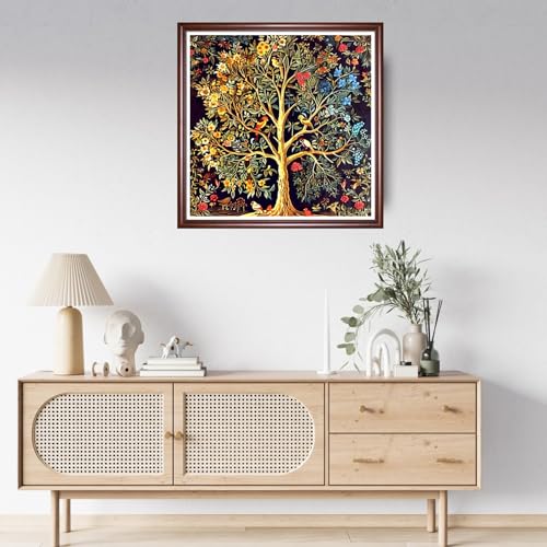 Image of Findvoor Stamped Cross Stitch Kits for Beginner Embroidery Kits for Beginners Adults DIY 11CT Cross Stitch Patterns Needlepoint Kits Crossstitching Kits-The Bird of the Tree of Life 18x18 inch