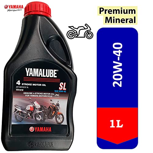 Image of Yamaha Yamalube SL Mineral 20W-40 4 Stroke Engine Oil, 1L (90793AD40300, Compatible with Crux, Alba, Gladiator, YBR, FZ, and 100CC to 125CC Bikes)
