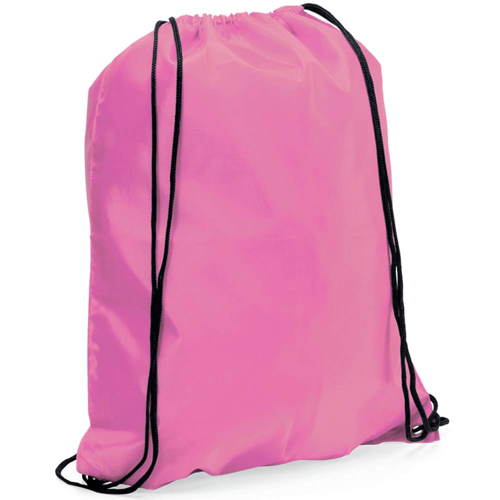 eBuyGB Unisex's Reusable Polyester Drawstring Backpack, Gym Rucksack, School Sport, PE Kit, Book Bag, 34 x 42 cm (Light Pink) โ image 1