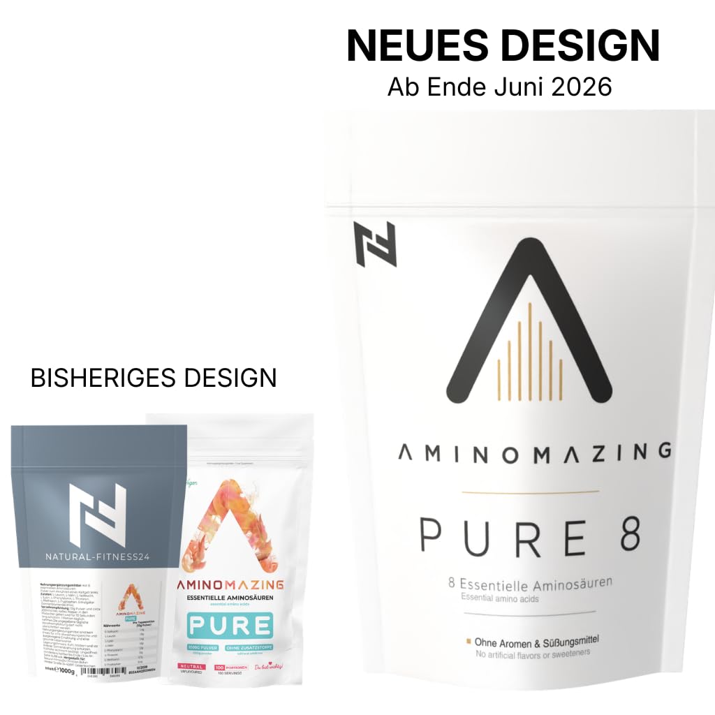 NF24 EAA Pulver 1Kg - Neutral ohne Zusatzstoffe wie Aromen und Süßungsmittel | enthält alle 8 essentiellen Aminosäuren | Aminomazing Pure 1000g Beutel